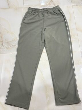 NOVA MEN Olive Green Knit Track Pants